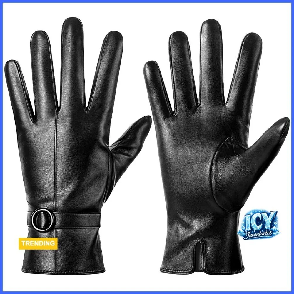 Winter Touchscreen Leather Gloves Lambskin Warm Driving X-Large